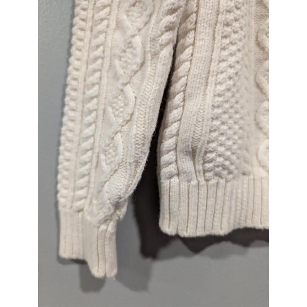 Janie and Jack Sweater Cream Cable Knit Shawl Collar Knit Boys size 6